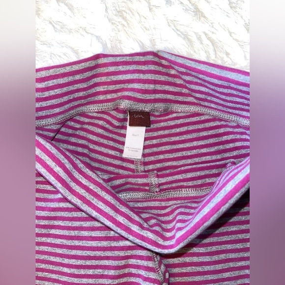 Tea Collection girls knit pink & grey boot cut pants EUC Sz 7 - Picture 2 of 2